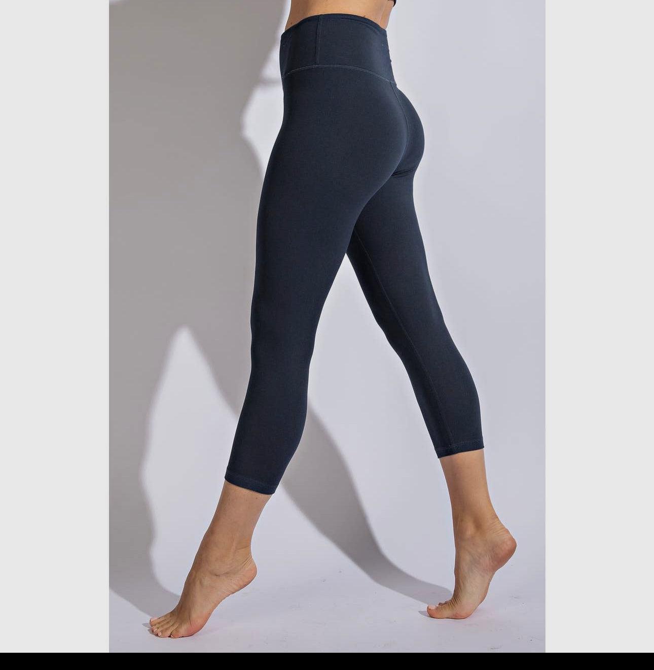 Butter Soft Capri Length Leggings - Nocturnal Navy-Clothing-Pure Placid